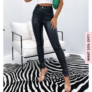 White Fox Boutique Black PU Leather Pants